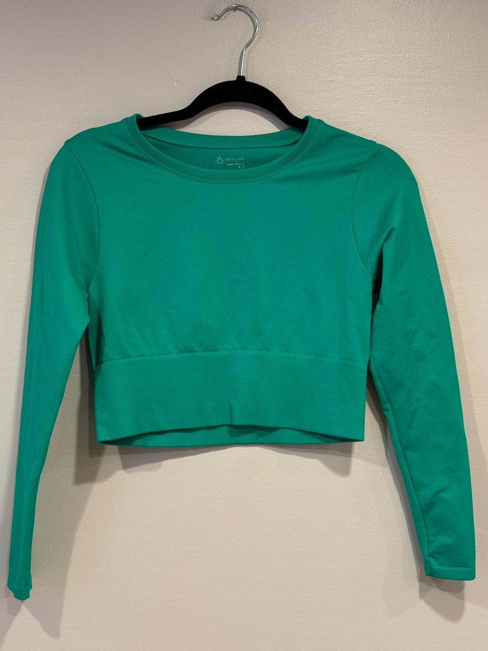 Aerie Offline Long-Sleeve Cropped Seamless Sporty Top Women's Medium